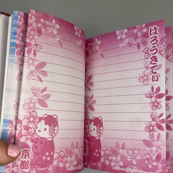 2007 HELLO KITTY Mini Notebook Kyoto Japanese Style Sparkly Red Unused - Picture 6 of 6
